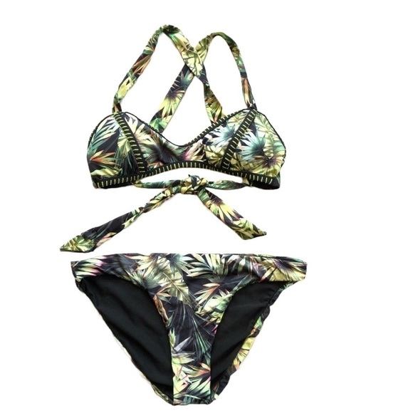 Lucky Brand 🌴 Tropical Palm Bikini Small - Picture 1 of 10